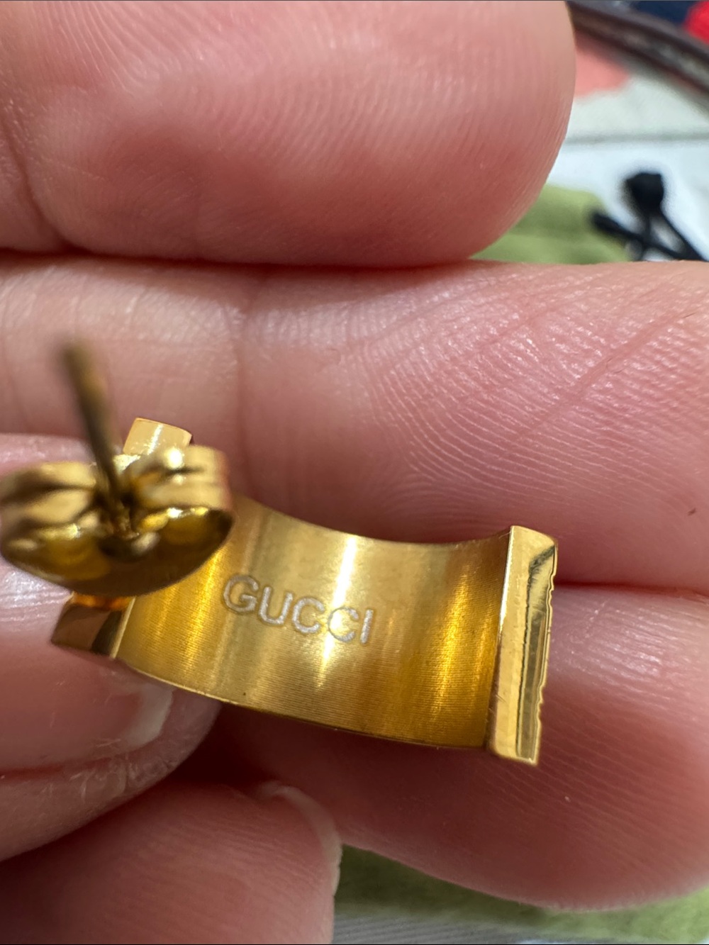 Gucci Gold-tone Branded Stud Earring - Picture 2 of 5